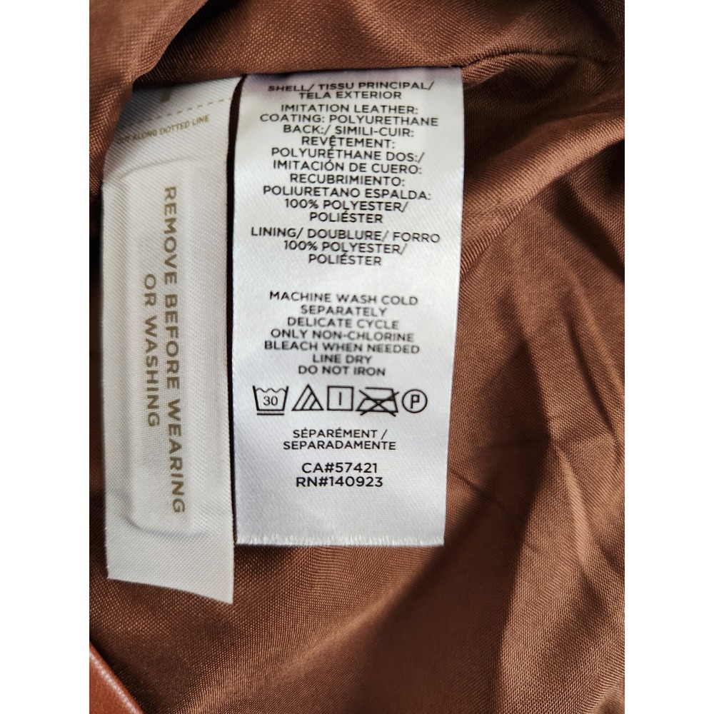 Womens Loft Brown Pleather Midi Skirt w/Pockets Size 10 Fall Trendy Career Wear - Picture 7 of 7